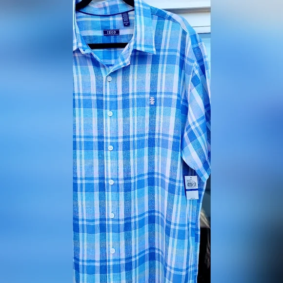 NWT - IZOD Men's Big & Tall Classic Fit Shirt - Cornflower Blue - Size XLT - Picture 5 of 16
